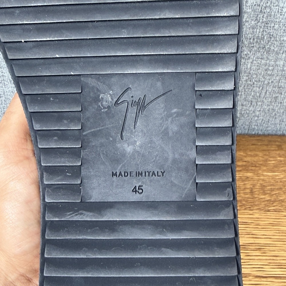 Mint Giuseppe Zanotti Meredith Blue Black Croc Velvet Men's 12 Shoes Sneakers - Picture 10 of 10